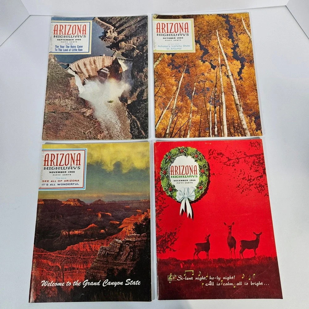 Vintage 1966 Arizona Highways Magazine Complete Year 12 Issues Southwest Travel‎